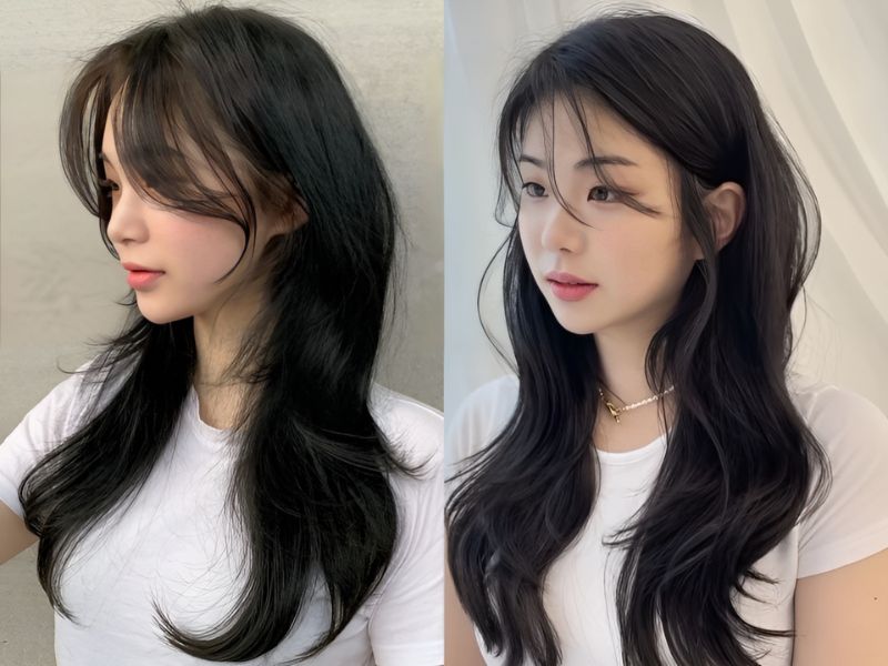 Kiểu tóc mullet tỉa layer dài xoăn nhẹ