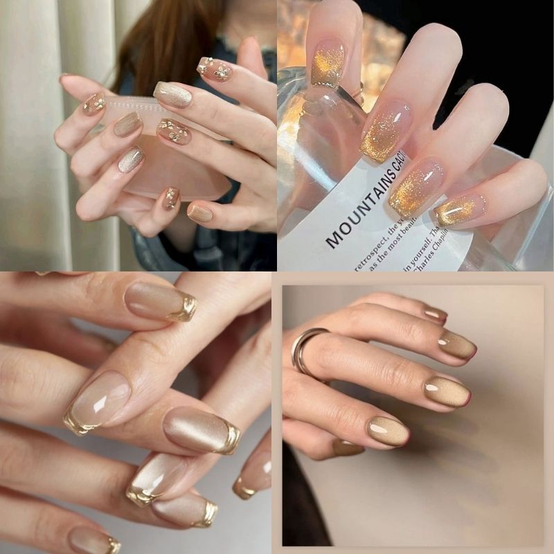 mẫu nail tay mắt mèo