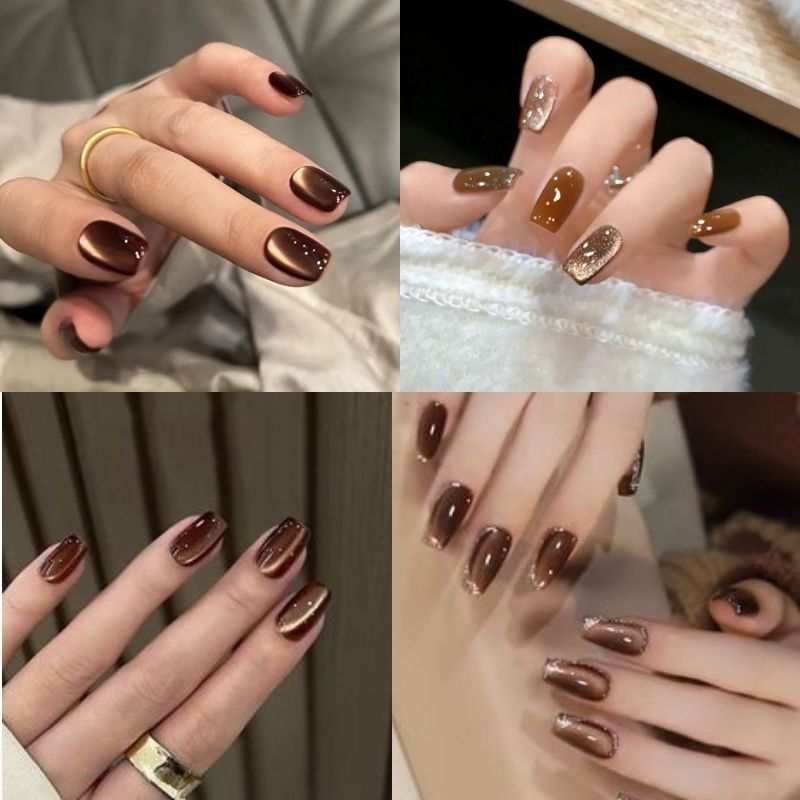 mẫu nail tay mắt mèo