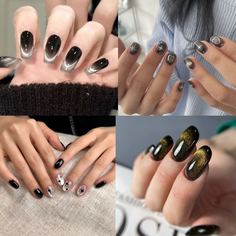 mẫu nail tay mắt mèo