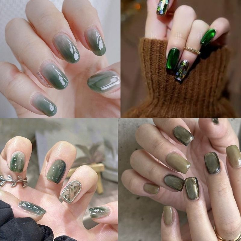 mẫu nail tay mắt mèo