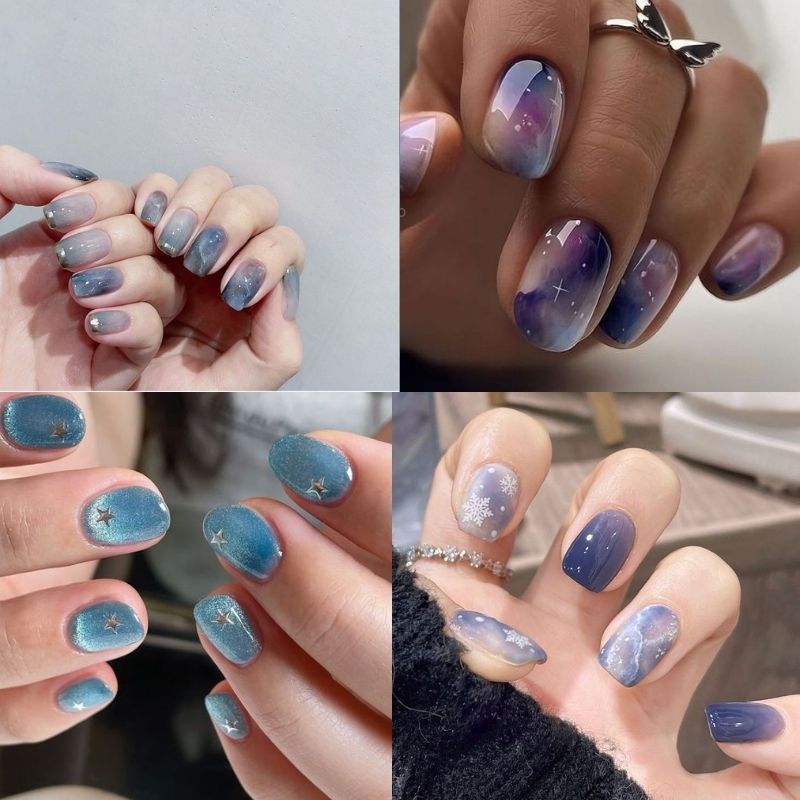 mẫu nail tay mắt mèo