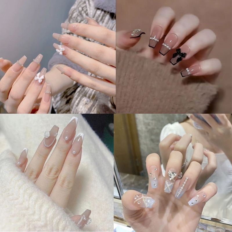 mẫu nail cô dâu đẹp đơn giản nhẹ nhàng