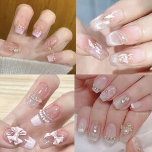 mẫu nail cô dâu đẹp đơn giản nhẹ nhàng