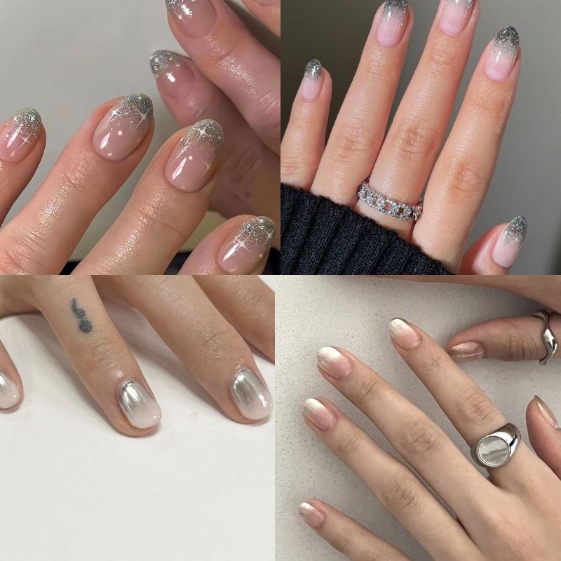 mẫu nail tay ombre