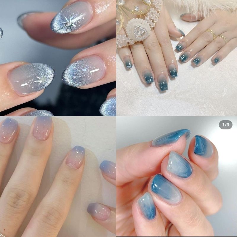 mẫu nail tay ombre