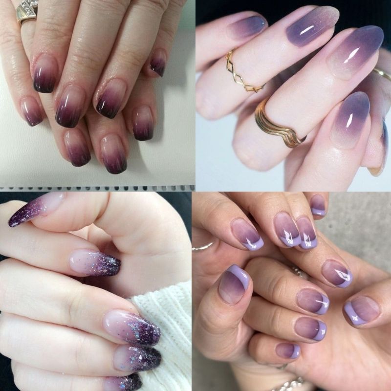 mẫu nail tay ombre