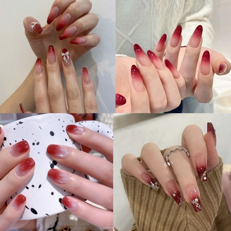 mẫu nail tay ombre