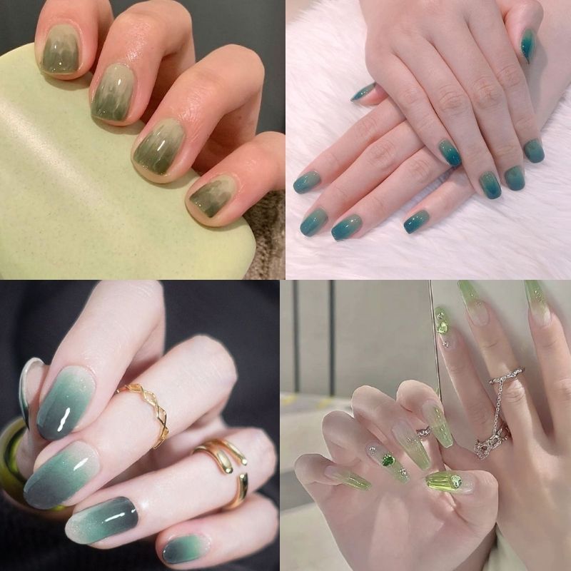 mẫu nail tay ombre