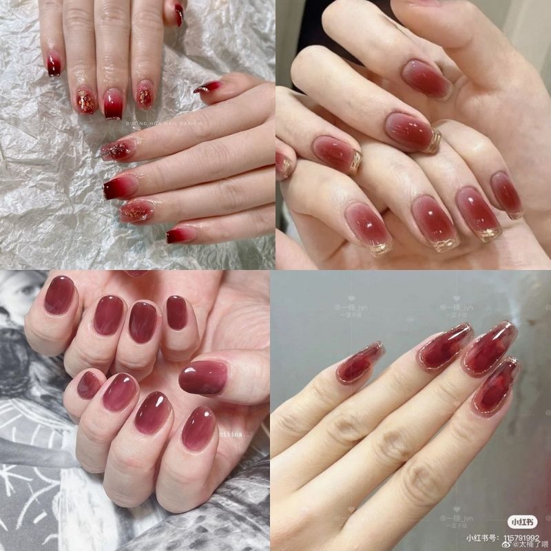 mẫu nail tay sơn thạch