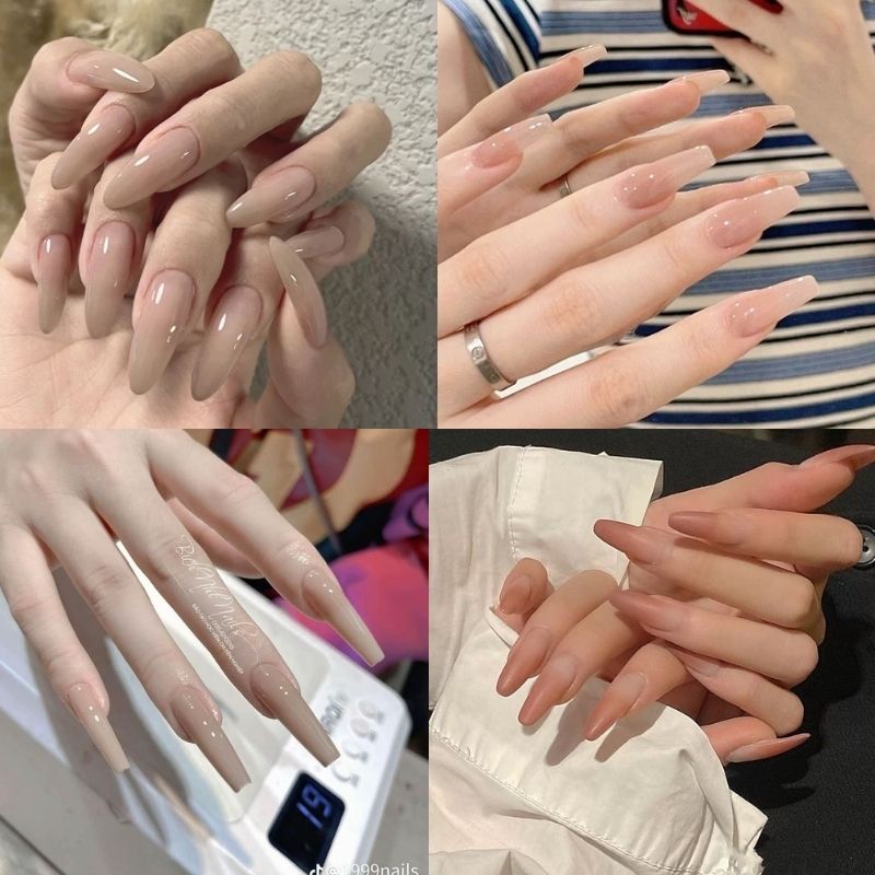 Thiết kế nail nude đơn giản, nhẹ nhàng