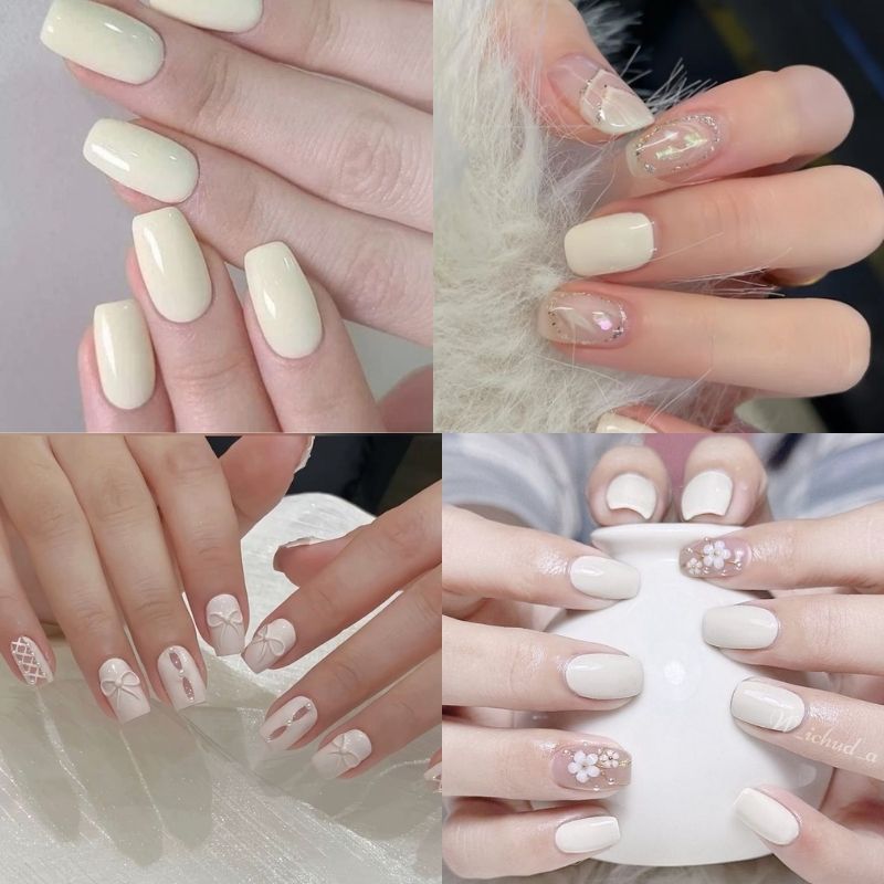 Nhắc đến nail Hàn Quốc không thể không nhắc đến mẫu nail trắng sữa chân ái