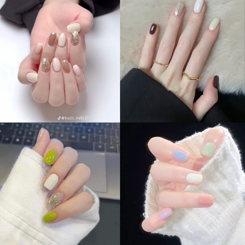 mẫu nail màu trắng đẹp