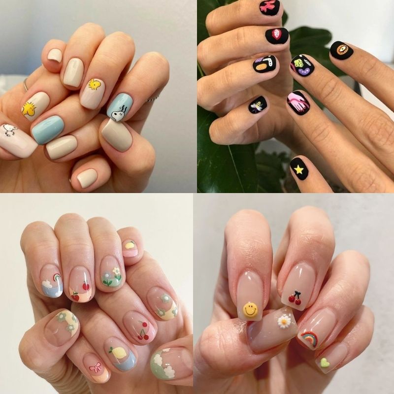 mẫu nail móng ngắn