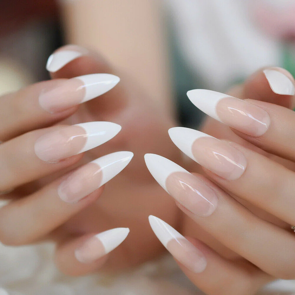 mẫu nail móng nhọn tròn