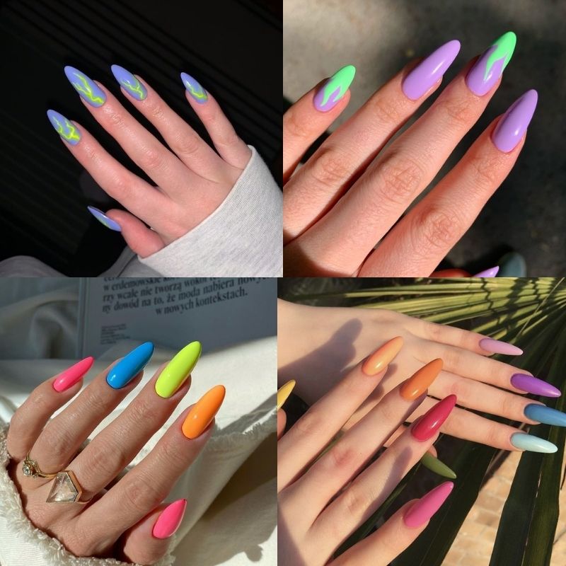 mẫu nail móng nhọn tròn