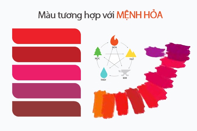 mệnh Hỏa sơn móng tay màu gì 