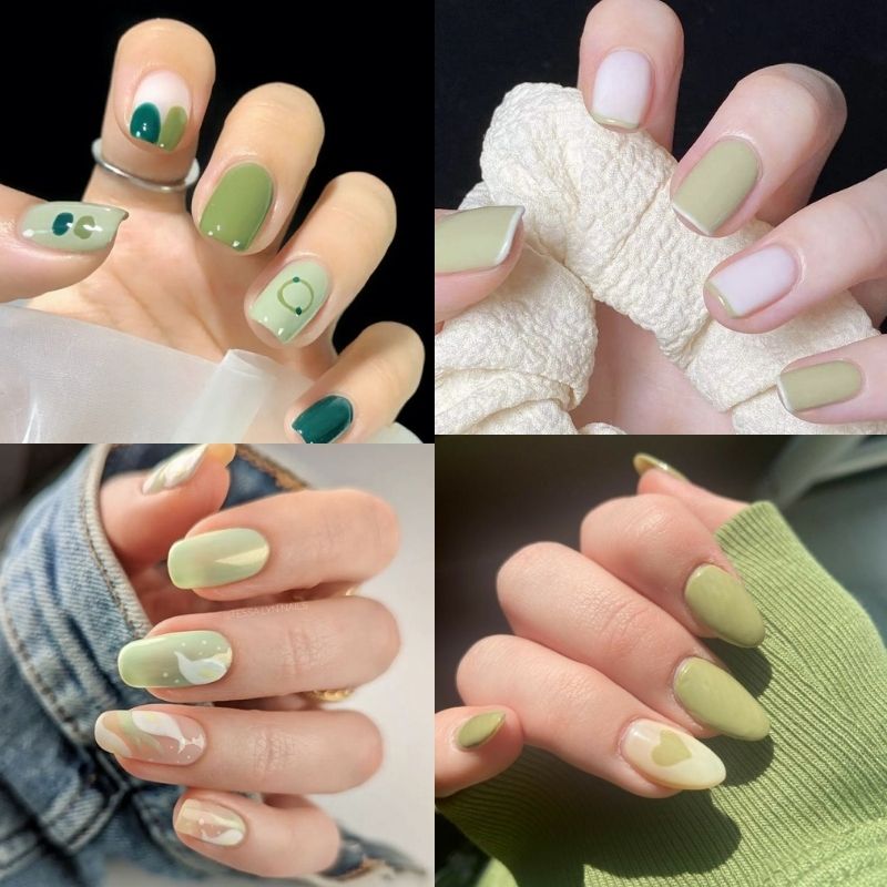 Màu xanh đích thị là màu nail chân ái cho cô nàng mệnh Mộc