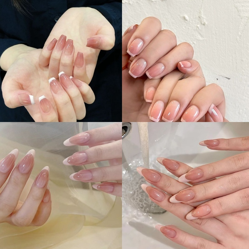 nail kiểu Pháp đơn giản