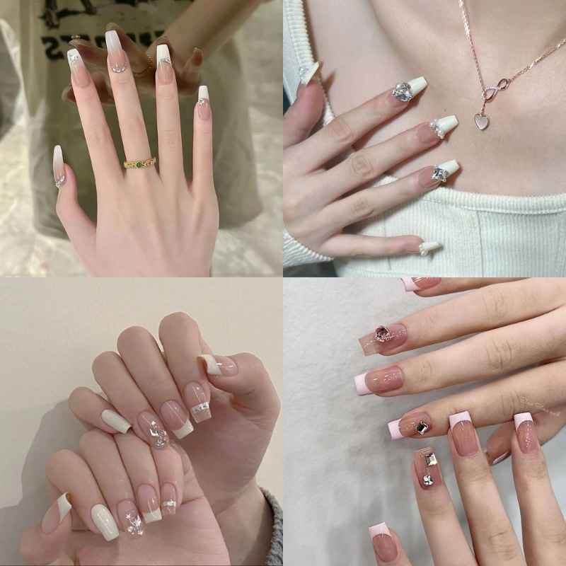 mẫu nail kiểu Pháp đẹp