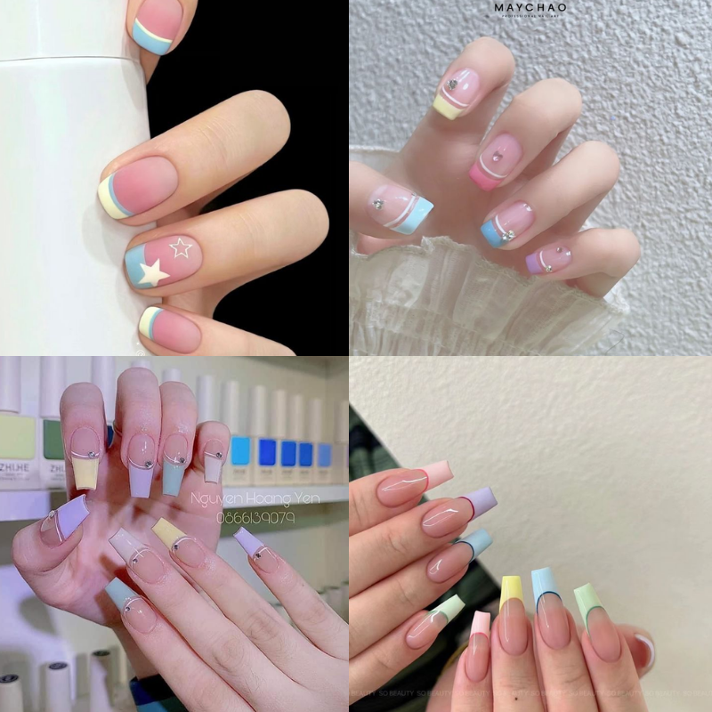 mẫu nail kiểu Pháp đẹp