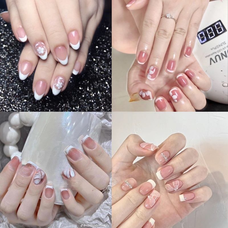 mẫu nail kiểu Pháp đẹp